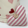 LAVENDER HEART - pink and white stripes