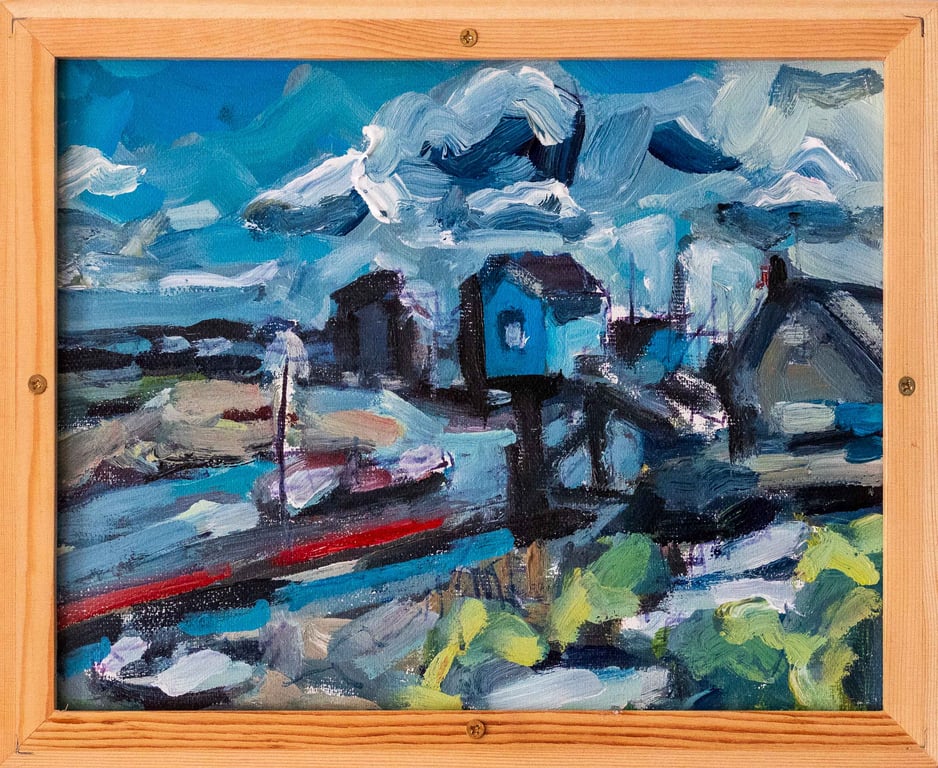 Wells- next-the-sea Norfolk acrylic painting framed