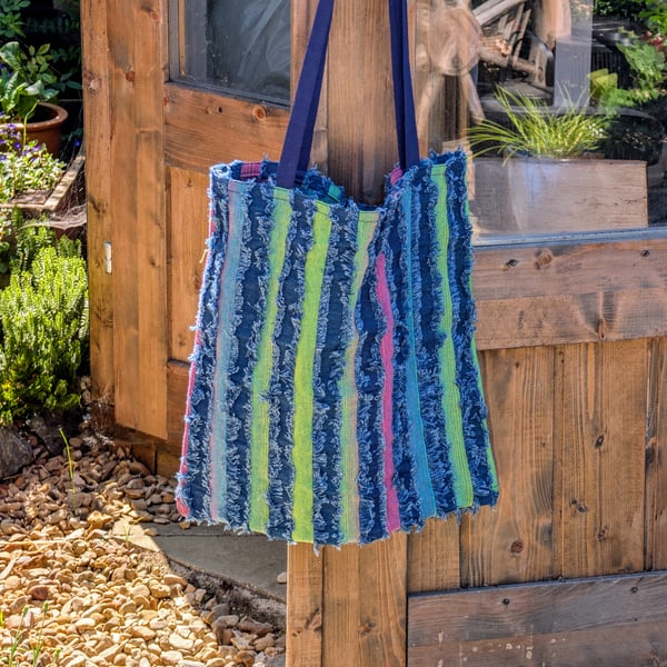 Colourful Denim Tote Bag 