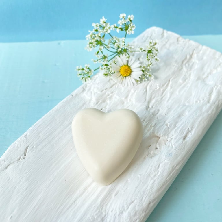 Ivory White Heart Shaped Resin Brooch