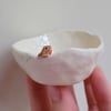 Ceramic handmade tealight Christmas robin & birdprints pottery candle holder 