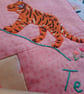 All occasion card - Pink Tiger Cub print based on my appliqued design - Image 4