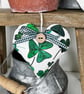 SALE 2026 - PAIR of LUCKY SHAMROCK FABRIC HEARTS - with lavender or padded - Image 3
