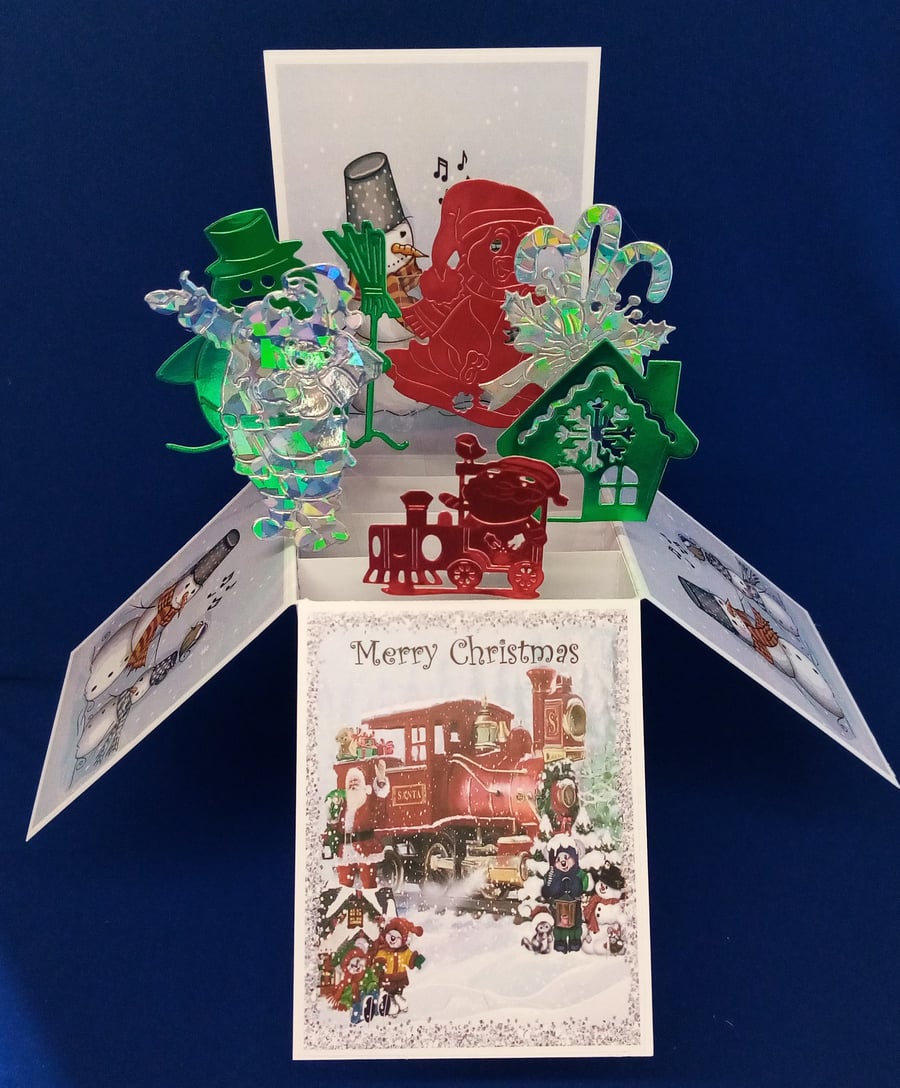 Child's Christmas Card with a Train