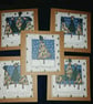 Quirky art whimsical handmade unique patchwork paper christmas trees cards 