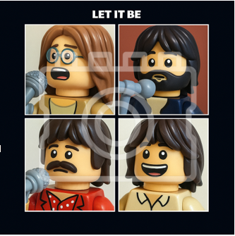 LEGO-Inspired The Beatles "Let It Be" – 5x5" Mounted Print, Ready to Frame