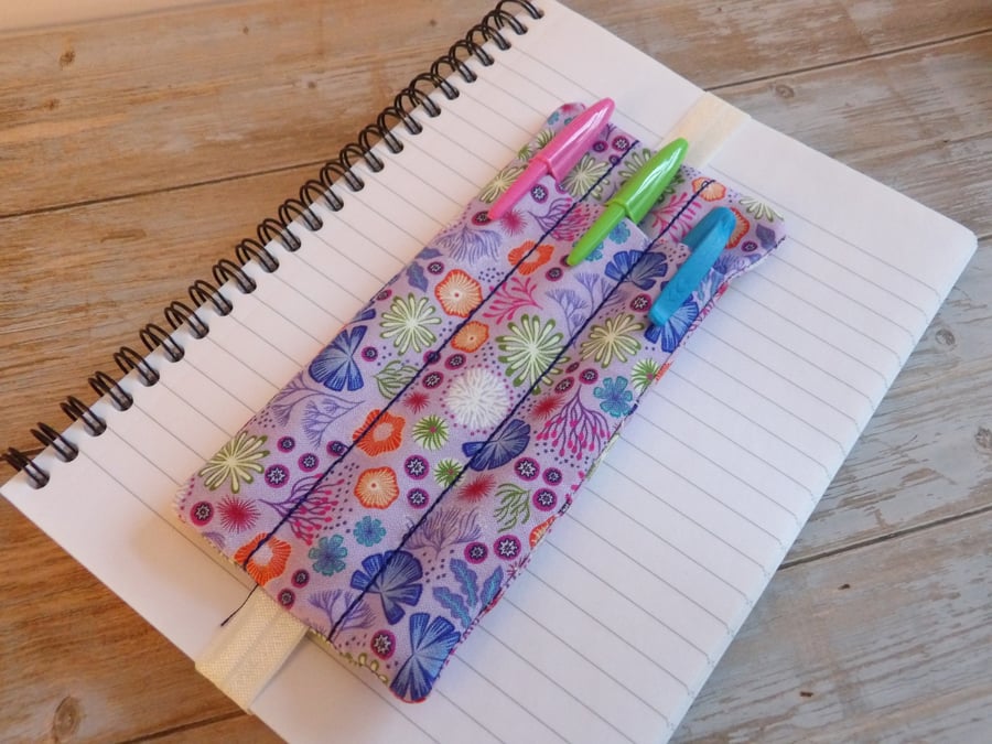 Ocean bookmark penholder elasticated A5 size 
