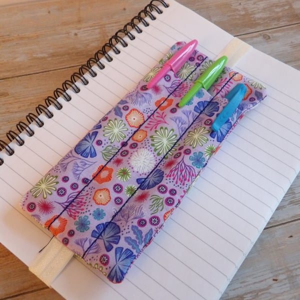 Ocean bookmark penholder elasticated A5 size 