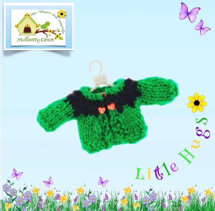 Emerald Sparkly Cardigan to fit the Little Hugs dolls and Baby Daisy