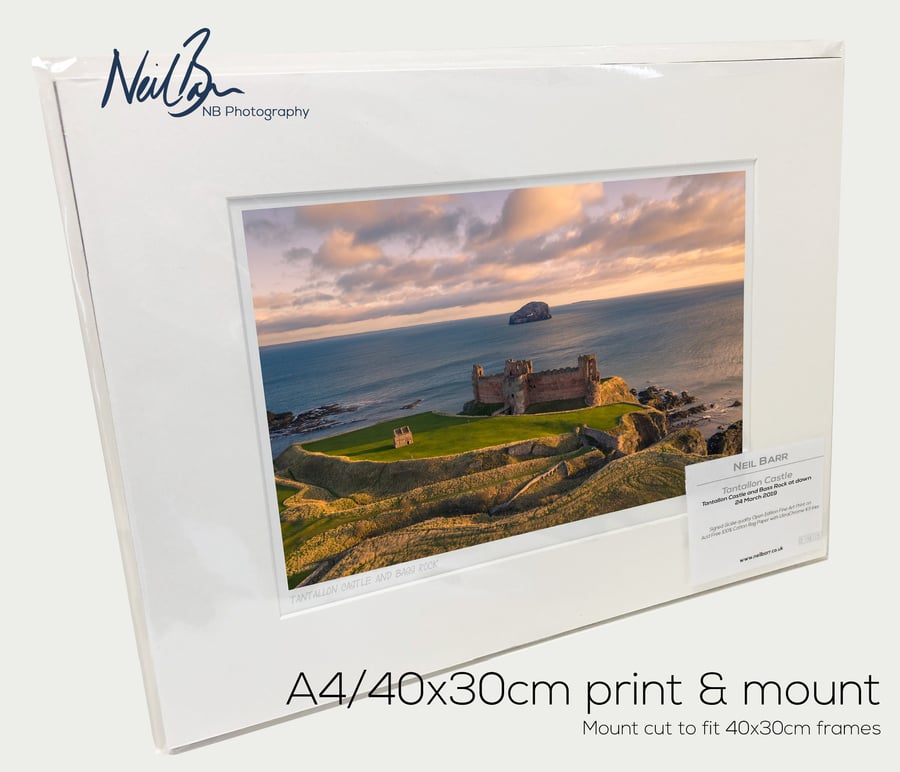 Tantallon Castle & Bass Rock Scotland - A4 (40x30cm) Unframed Print