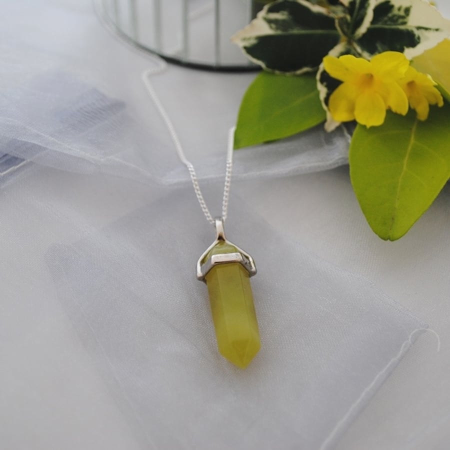 Yellow Jade layering chakra necklace