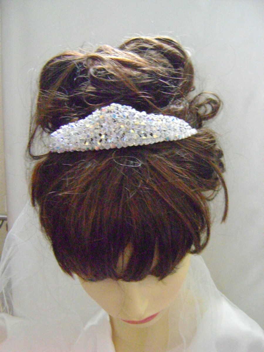 Alexandra - Solid Crystal Bridal Tiara 