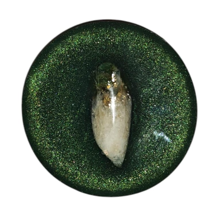 Deep Green Jasper Crystal Pocket Puk - 144MHz Frequency