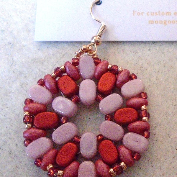 Hexagonal bead earrings (customisable)