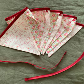 Large vintage bunting with pink flowers 