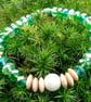 "Ozma" - Sparkly stretchy beaded bracelet - greens - Image 2