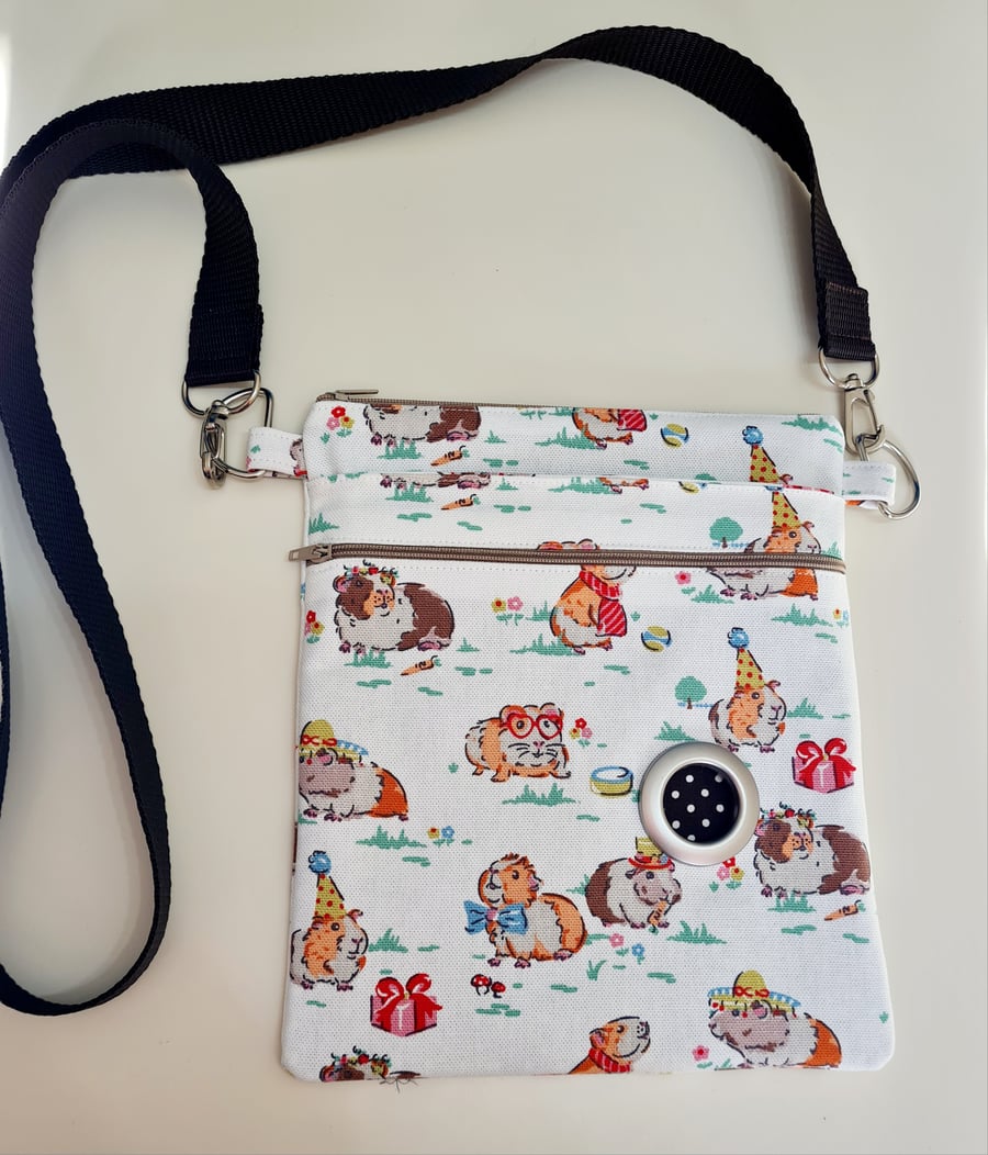 Dog walking bag in Cath Kidston Pets Party (Guinea Pig) fabric