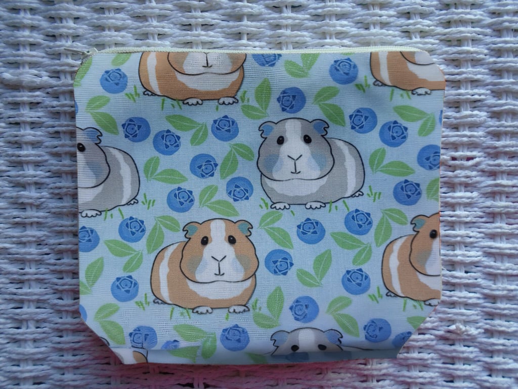 Blueberries Guinea Pig Flowers Make Up Bag or Large Pencil Case.