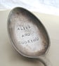 Big vintage tablespoon, hand stamped serving spoon, Alive and Cooking