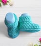 Spring Green Crochet Baby Booties, Gender-Neutral Cot Shoes, Newborn Slip-On  - Image 3