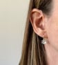 Handmade Silver Blossom Drop Earrings - Image 3