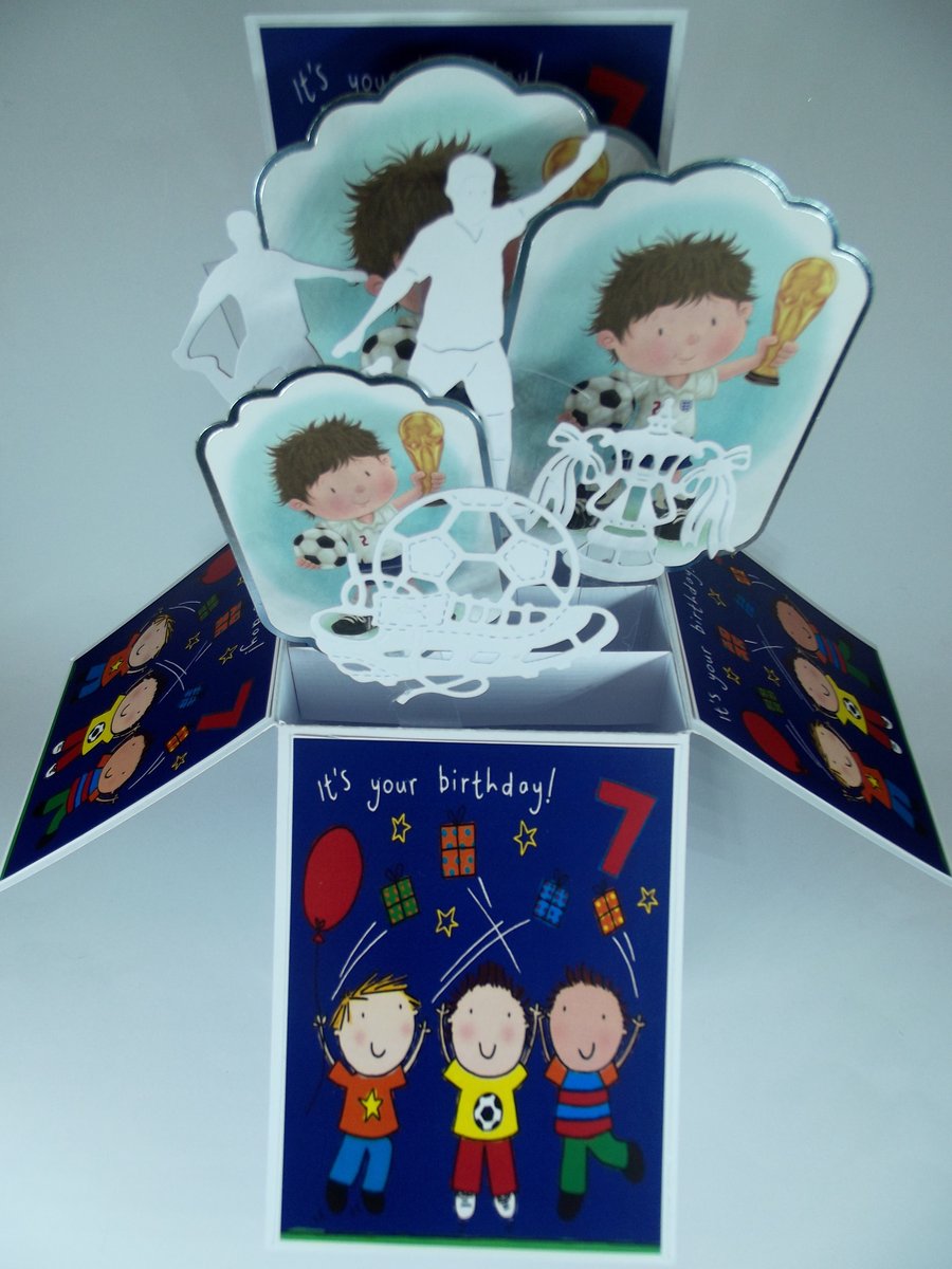 Boys 7th Birthday Card With Football