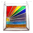 Rainbow Beach Stained Glass Suncatcher Handmade 034