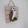 Needle felted owl artwork