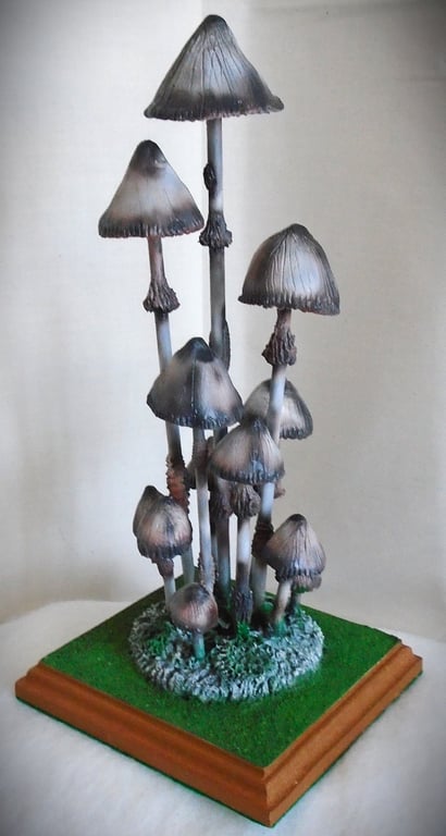 Fantasy Clay Toadstools Art Sculpture