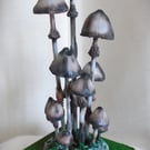 Fantasy Clay Toadstools Art Sculpture
