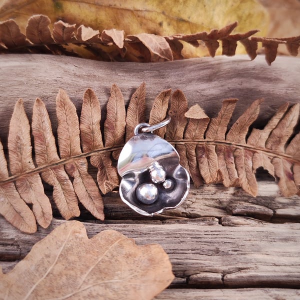 Sterling silver pendant with silver balls