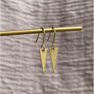 Triangle brass earrings, gold dainty earrings, simple office jewellery