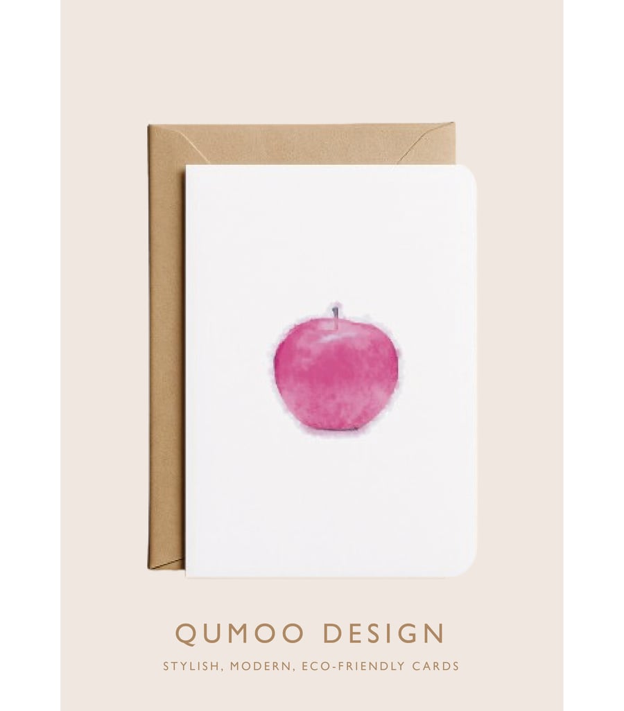 Apple teacher thank you blank greetings card (QM275)