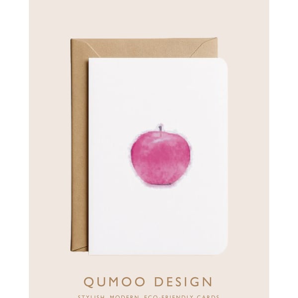 Apple teacher thank you blank greetings card (QM275)