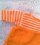 Hand Knitted Tangerine Dress with White Heart Decoration, Baby Girl's Dress - Image 10