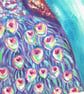 Pink and Purple Peacock Original painting.    - Image 4
