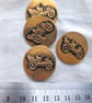 Set of 4 old gold metal 32mm buttons, with vintage car design and back shank - Image 4