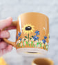 Yellow Mug Hand Painted with Sunflowers 