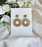 Gold Glitter Hoop Earrings - Acrylic