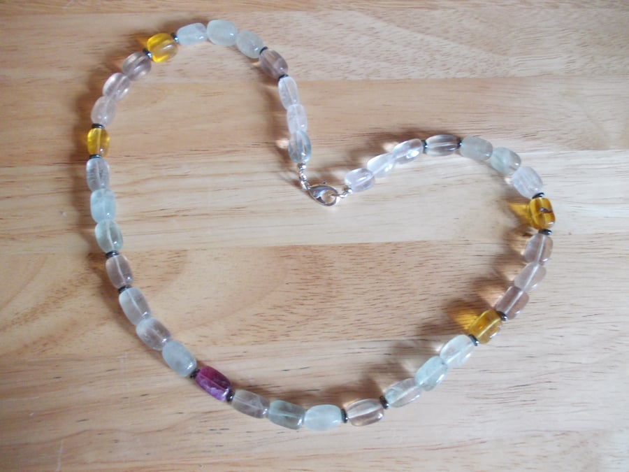 Fluorite nugget necklace