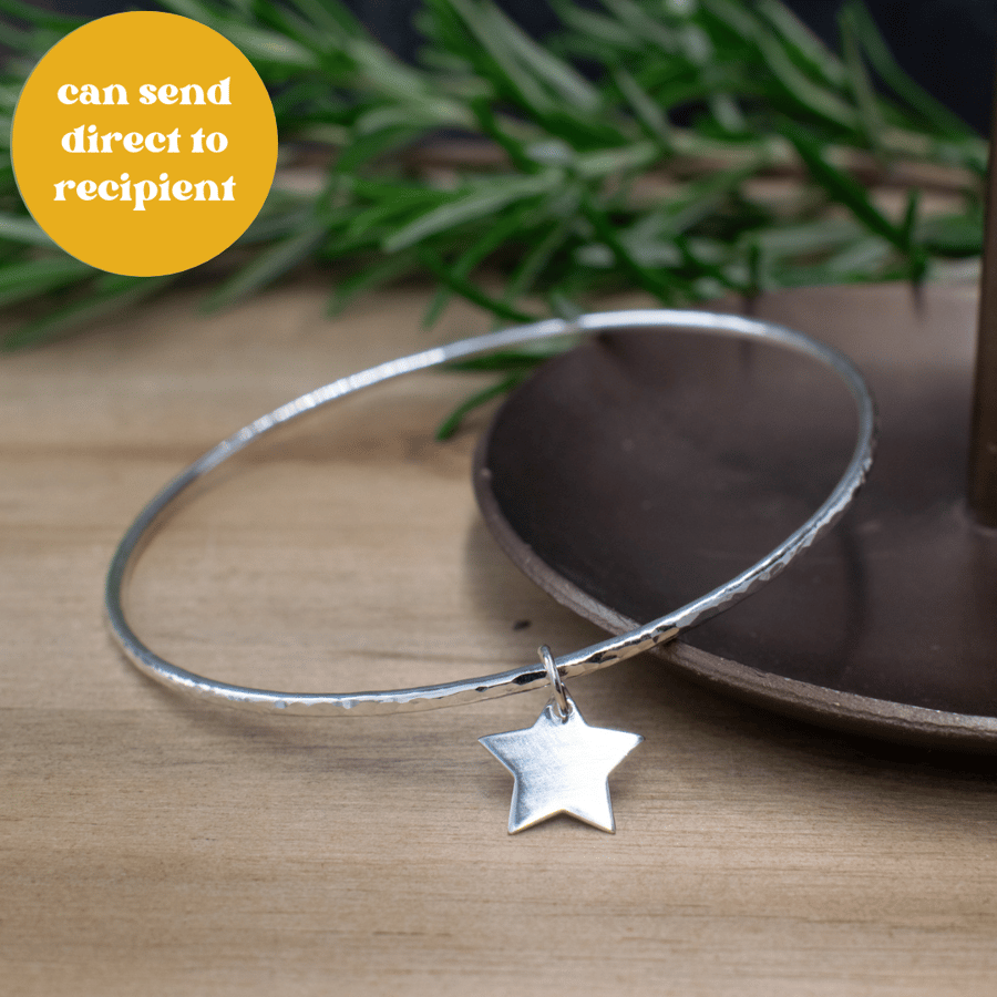 Silver Bracelet with Star Charm - Letterbox Gift