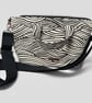 Bold black and cream wave print canvas tote bag