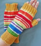 Fingerless Gloves - Hand knitted - multicoloured - Image 1