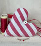 RED AND WHITE STRIPED HEART DECORATION - maxi size - Image 2