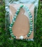 "Ozma" - Sparkly stretchy beaded bracelet - greens - Image 4