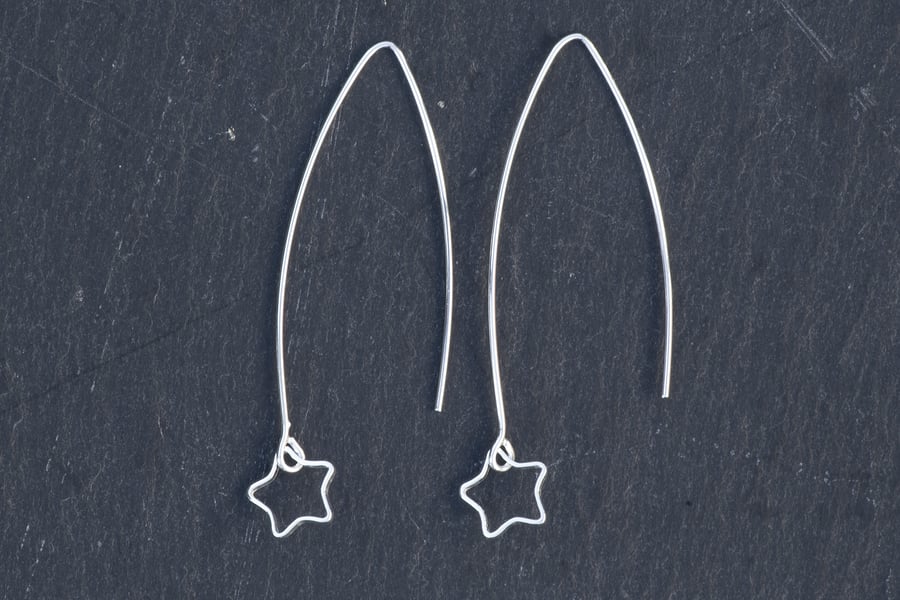Long star earrings