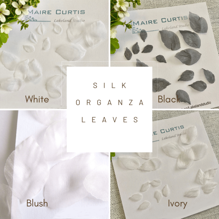 Hand Crafted Silk Organza Sew on Leaves for Bridal, Costume, Prom.