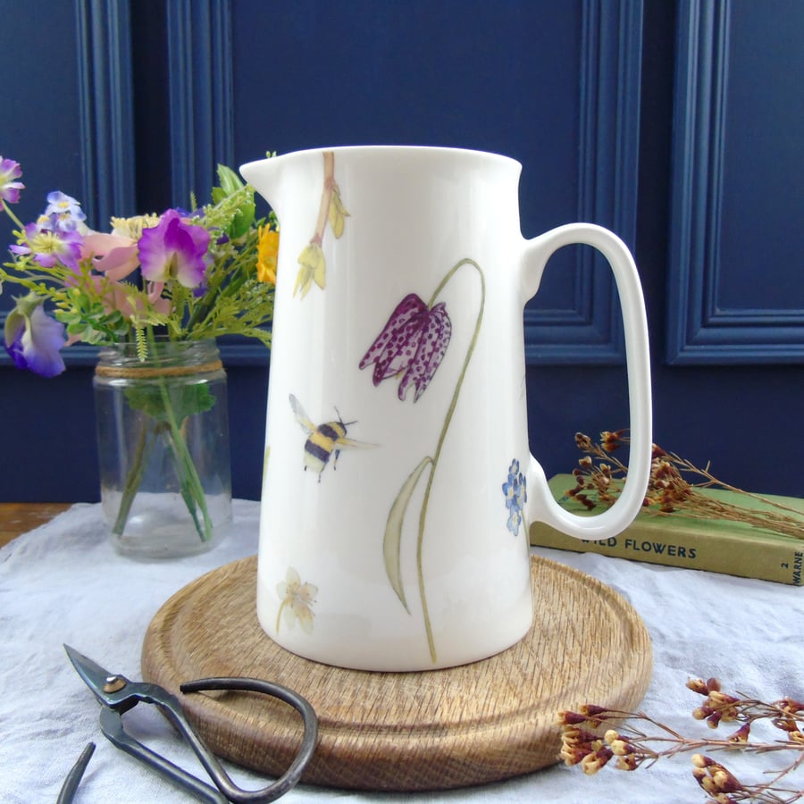 Spring Flowers and Bees Jug