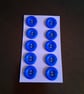 10 ROYAL BLUE ROUND BUTTONS