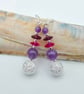 Crackle Quartz, Amethyst & Crystal Earrings, February Birthday, Anniversary Gift - Image 5